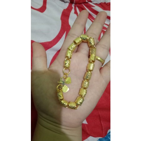 gelang bambu 5suku replika lapis emas