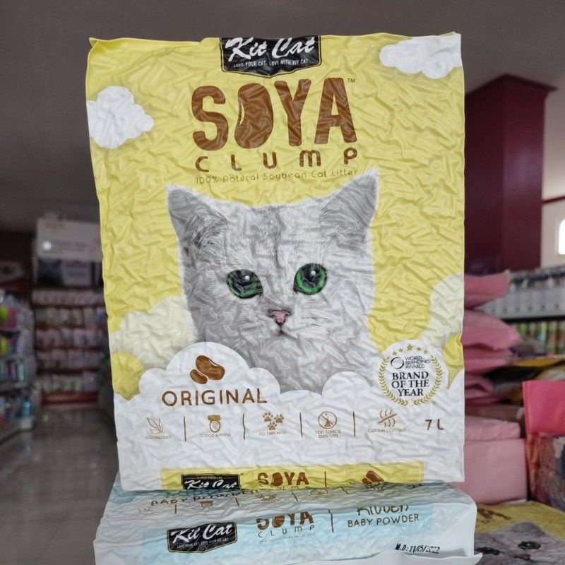 Pasir  kit Cat tofu Soya 7 ltr Original - Pasir Kucing Wangi