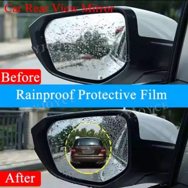 hokkiterus21 2pc stiker anti fog hujan embun spion mobil 10x10 RAINPROOF FILM