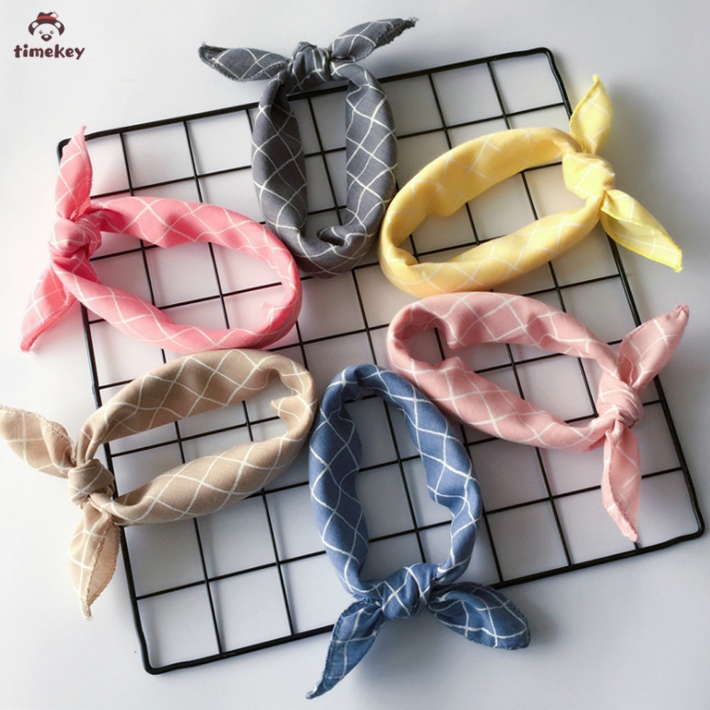 【TK】Plaid Pet Bandanas Cotton Washable Pet Bandanas Cat Dog Accessories Scarf Bowties Collar Square Bib For Puppies Kitten