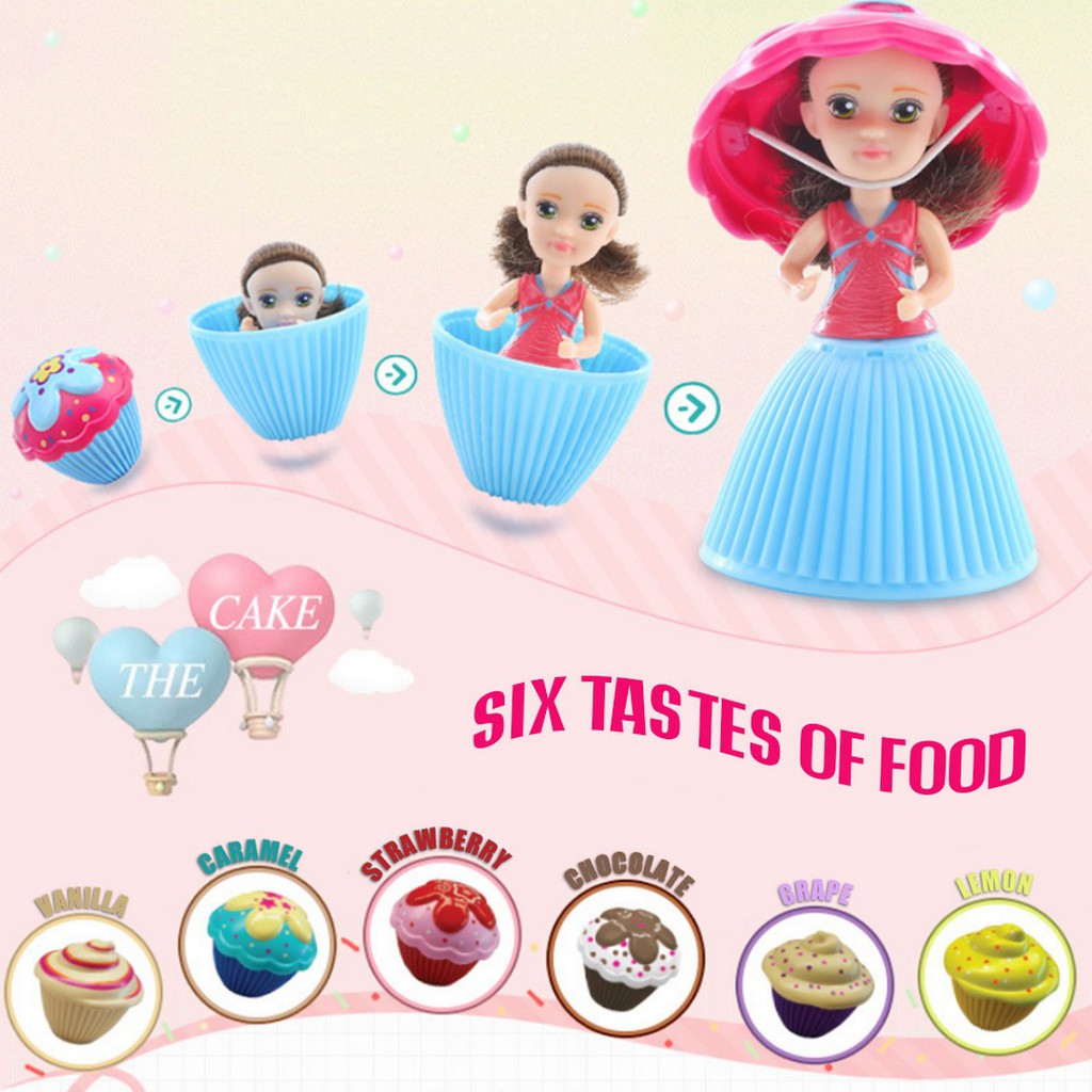 Paket 3pcs Mini Cupcake Princess Surprise Doll Mainan Anak Perempuan Unik Berubah