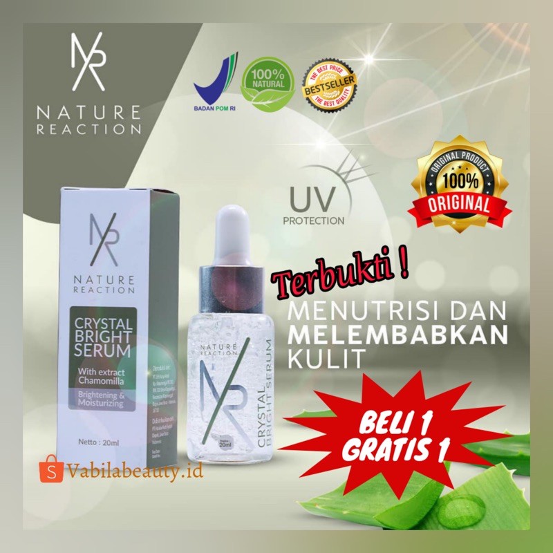NATURE REACTION CRYSTAL BRIGHT SERUM NR Pemutih Wajah Glowing Atasi Jerawat Flek Hitam Original BPOM