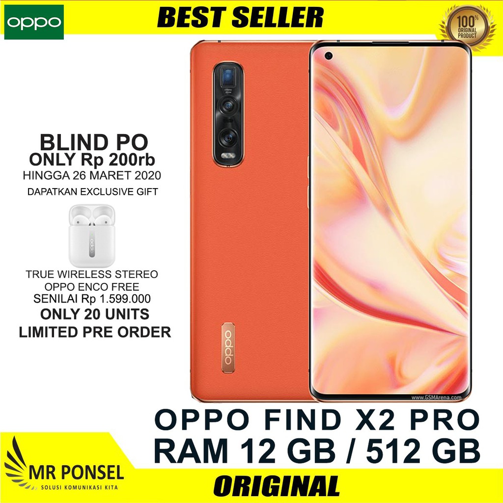 OPPO FIND X2 PRO RAM 12GB ROM 512GB GARANSI RESMI OPPO INDONESIA