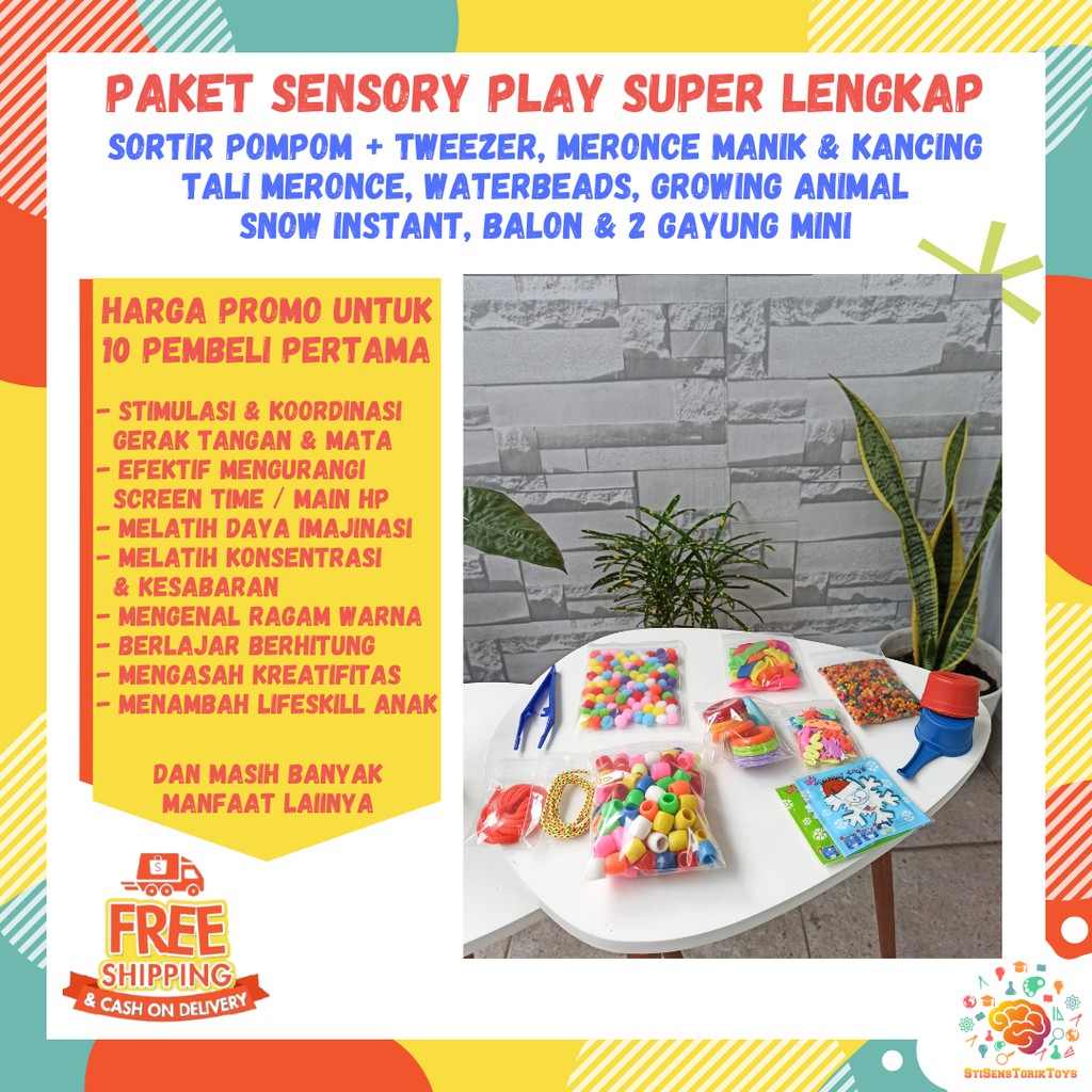 Paket Sensory Montessori Toys Play Terlengkap Mainan  