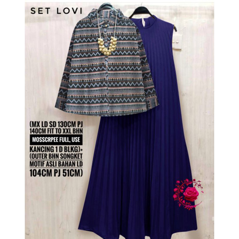 Gamis rompi prisket jumbo batik full plisket wanita muslimah trendy hijabers NEW