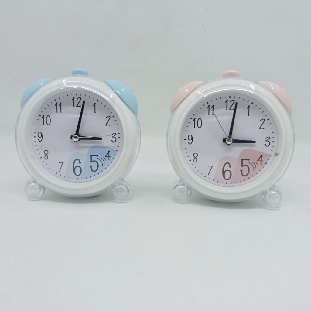 Jam Weker Beker / Jam Meja Alarm Mini Model Bulat Cute Bunyi Keras JH41