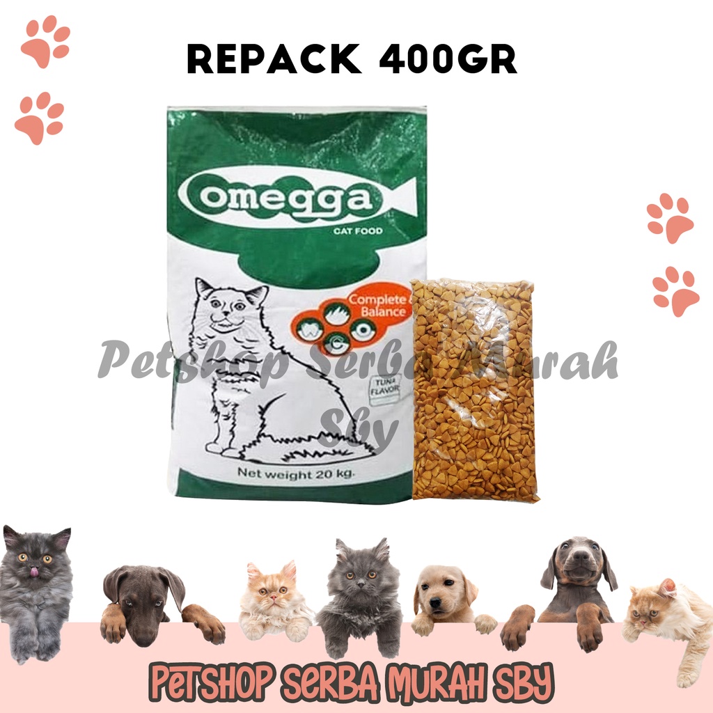 Omegga Tuna Repack 400gr - Makanan Kucing Kering - Cat Dry  Food