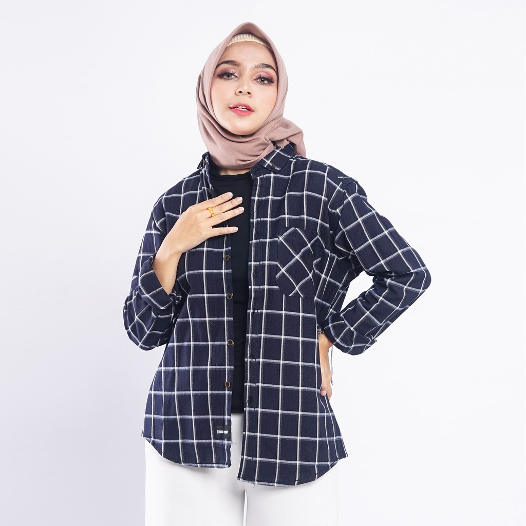 KEMEJA FLANEL DISTRO SURFING LENGAN PANJANG PRIA WANITA MOTIF KOTAK CUPEL SIZE M L XL ECER & GROSIR