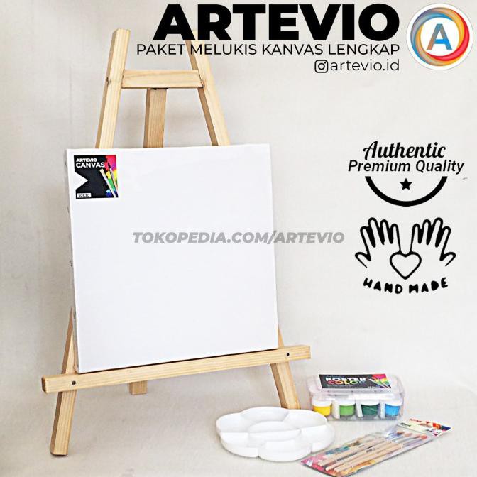

Best Seller! Paket Lukis Besar / Paket Kanvas Lukis Cat Lukis Kuas Palet Dan Easel - 30 X 20