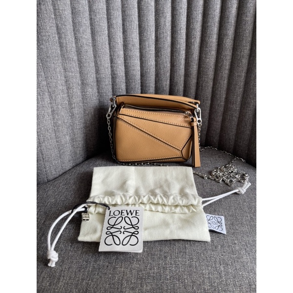Preloved LOEWE Nano Puzzle Bag (Warm Dessert)