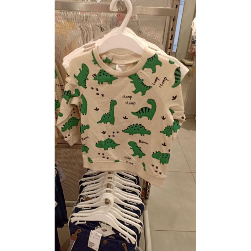 H&M KIDS SWEATER LENGAN PANJANG ANAK COWOK MOTIF DINO