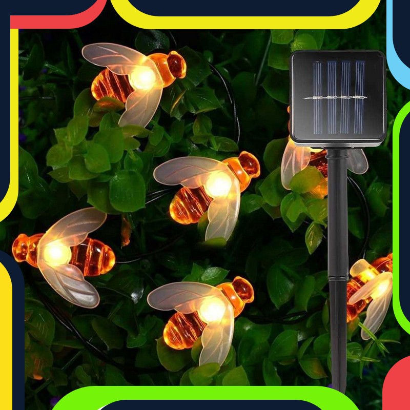 Bayar Ditempat Finether Lampu Hias Dekorasi Lebah Bee 50 LED with Solar Panel - BE306