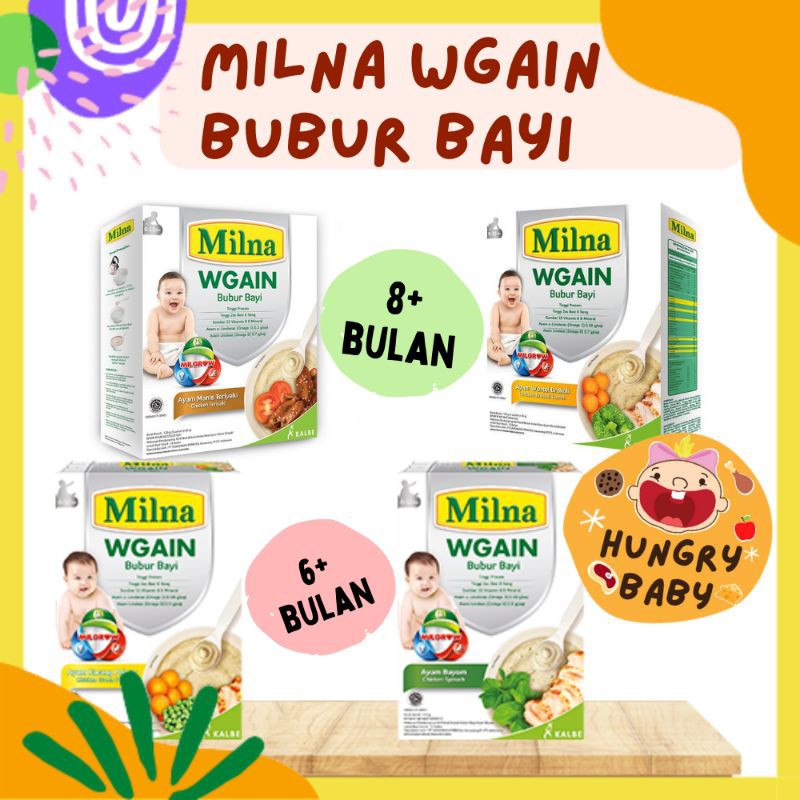 Milna Wgain 6+ 8+ (120 gram) / Milna Bubur Penambah Berat Badan Bayi 120 g