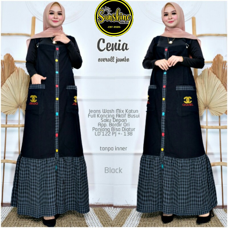 cenia overall big size dress jumbo baju muslimah murah