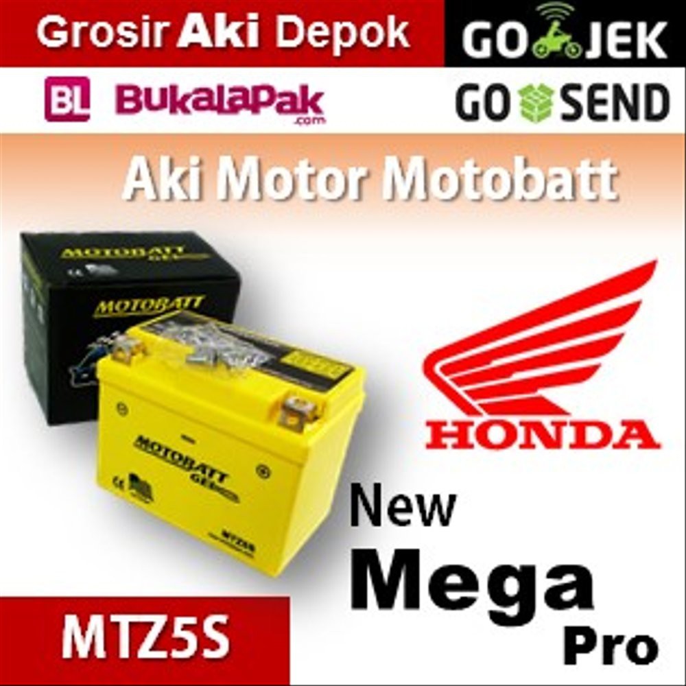 BARU Aki kering/ New Mega Pro Honda/ MOTOBATT MTZ5S/ accu gel motor BB