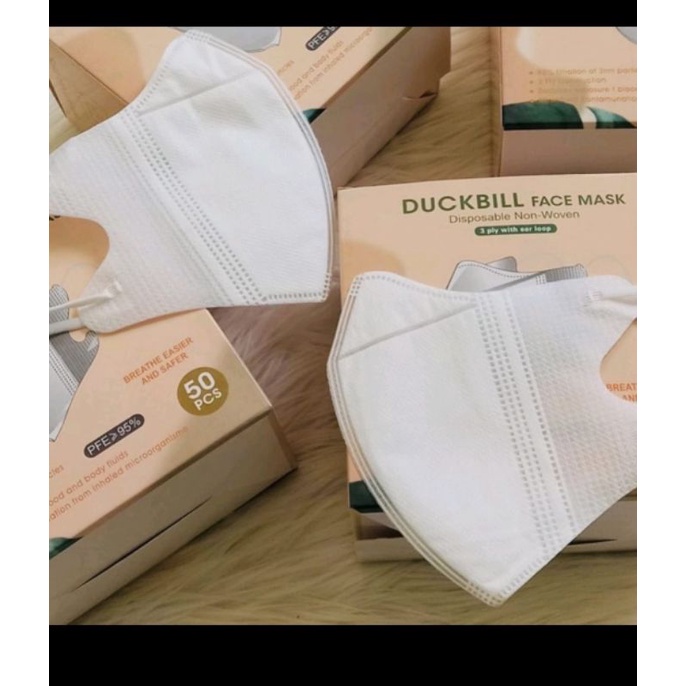 Masker Duckbill Garis Y&B Care Earloop isi 50pcs Garis
