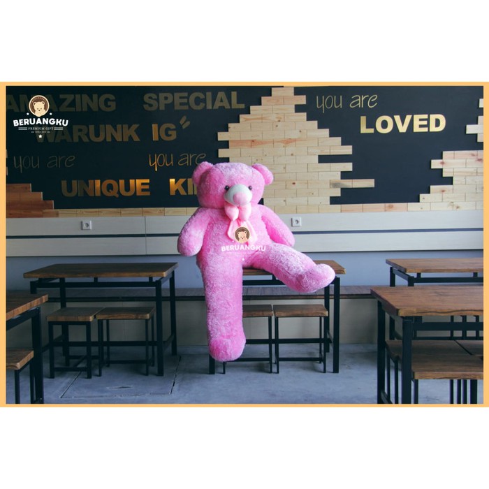 Boneka beruang teddy bear super besar 150 cm warna pink