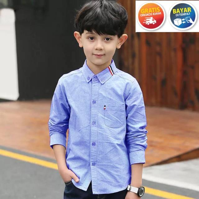 TOTOTAshop.Kemeja Kid RUSSEL anak-anak cowok,Bahan cotton import,Lengan panjang ada kantong