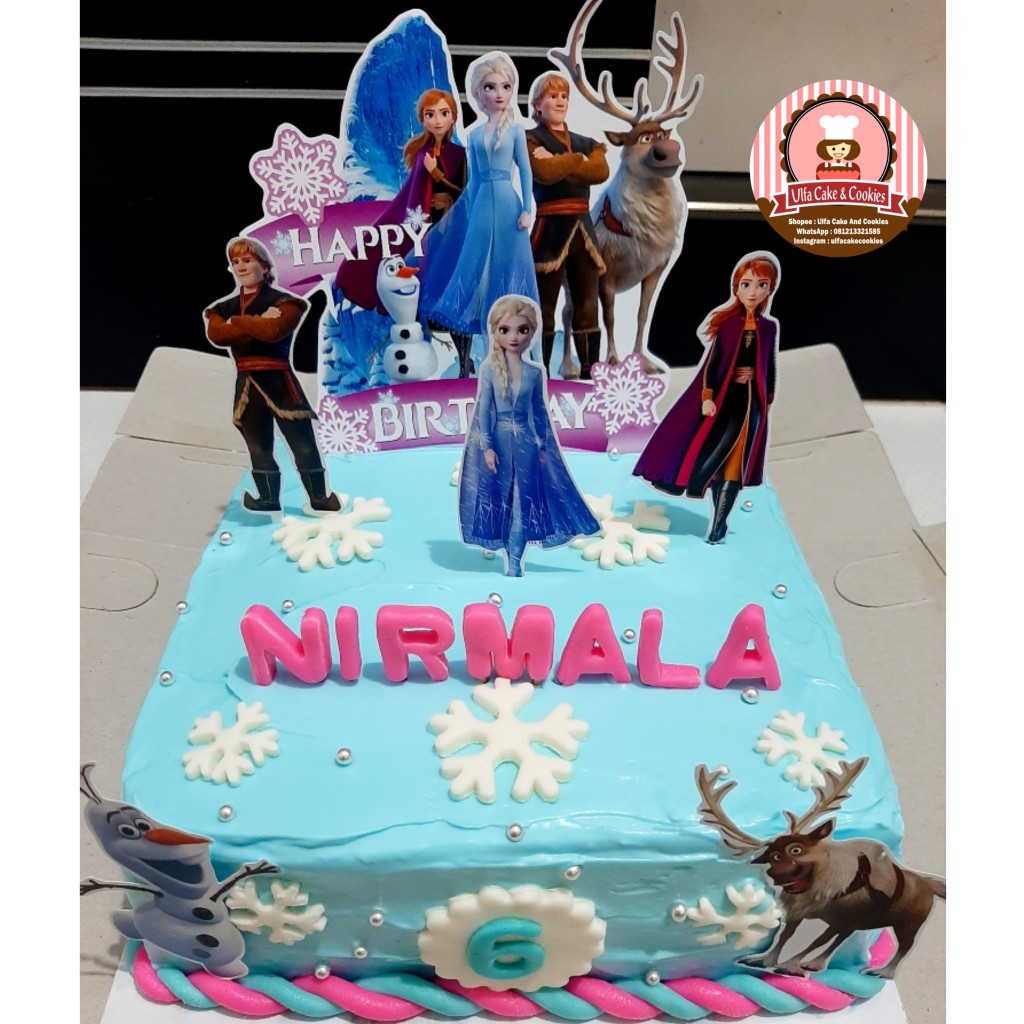 Frozen 2 Topper Cake Birthday / Kue Ulang Tahun / Hiasan Kue / Elsa Anna