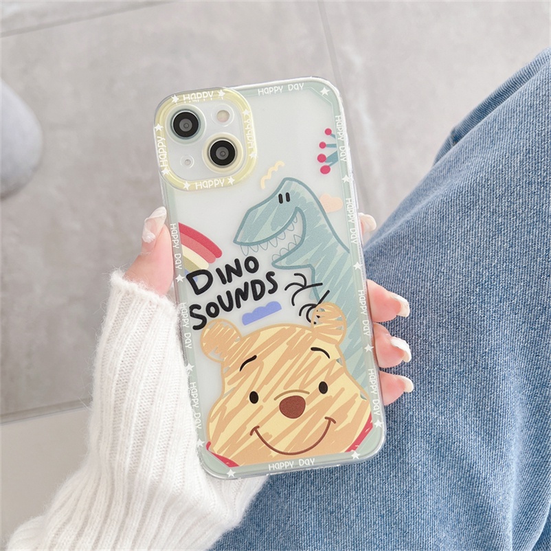 (Ready Stock) Casing Softcase Tpu Iphone 11 Pro Max 13 12 Pro Max X Xr Xs Se 2020 Max 8 7 6 6s Plus + Motif Beruang Shockproof Lovely Bear Series Transparent TPU Soft Silicone Anti-dirty Shockproof Phone Cover