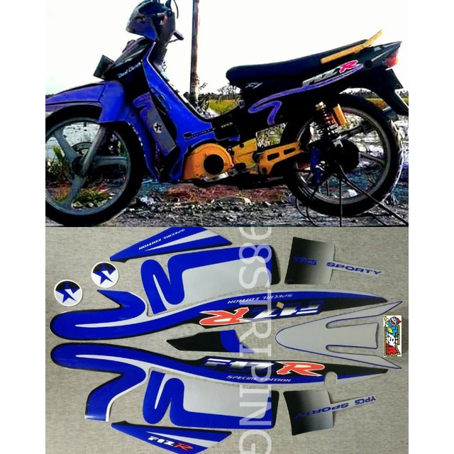 STIKER STRIPING LIS YAMAHA FIZ R CALTEX BIRU SILVER