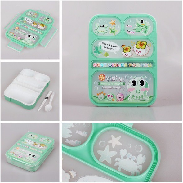 Paket Lunch Box + Tas Original Bekal Selempang Mickey Minnie Cars Hello Kitty untuk Kotak Makan