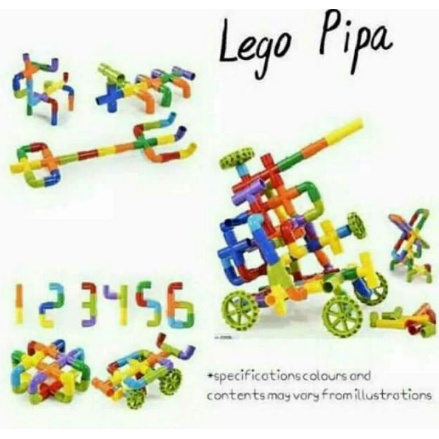 Mainan Edukasi Anak DIY Block Balok Pipa B isi -/+ 38 - 42 pcs PIPA B