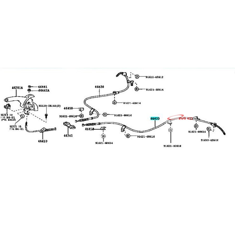 Kabel Rem Tangan / Cable Assy Parking Corolla Great 46430-12311-A