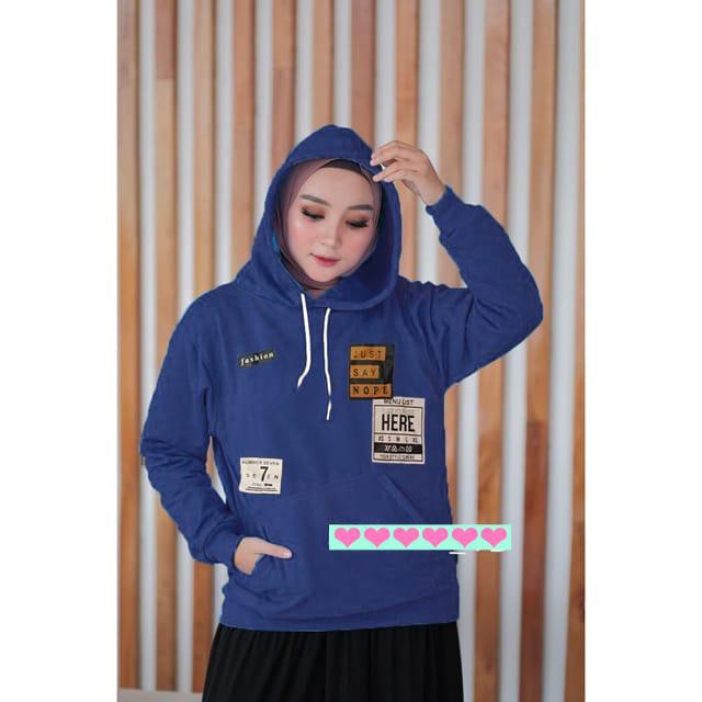 damai fashion jakarta - SWEATER jaket hoodie wanita JUST SAY NOPE - konveksi murah tanah abang