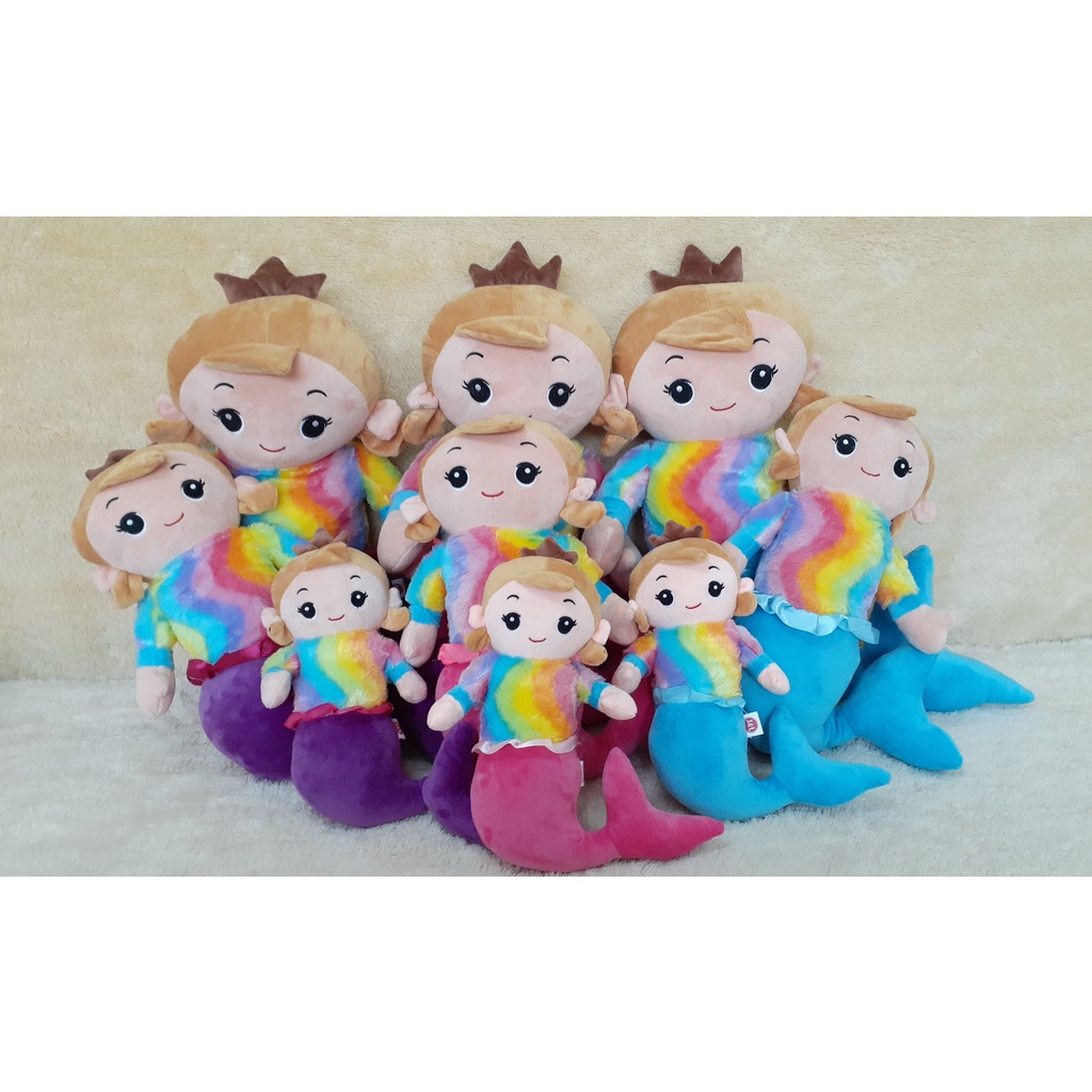 Boneka Mermaid Rainbow, Boneka Putri Duyung Pelangi ukuran XL