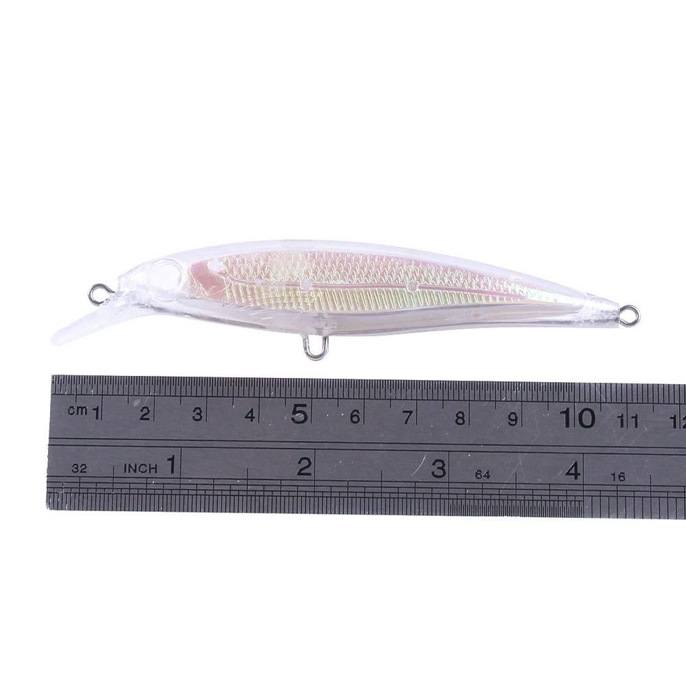 HENGJIA 10Pcs Minnow Unpainted Umpan Pancing 11cm/11.6g Swimbait Fishing Lure Ikan Bass Kail Tackle