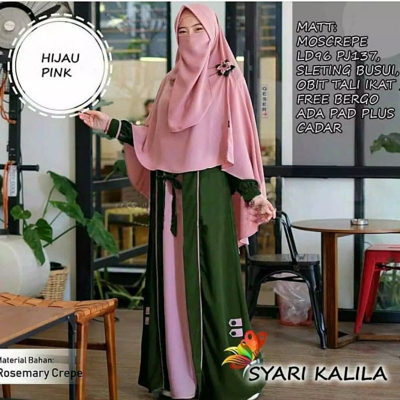 (AC)KALILA SYAR.I / BAJU MUSLIM SYAR.I / BAJU SYAR.I SET CADAR.
