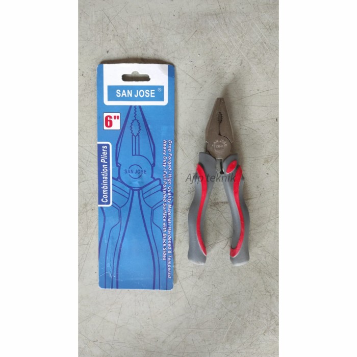 Tang kombinasi 6&quot; San Jose gagang karet tebal bagus