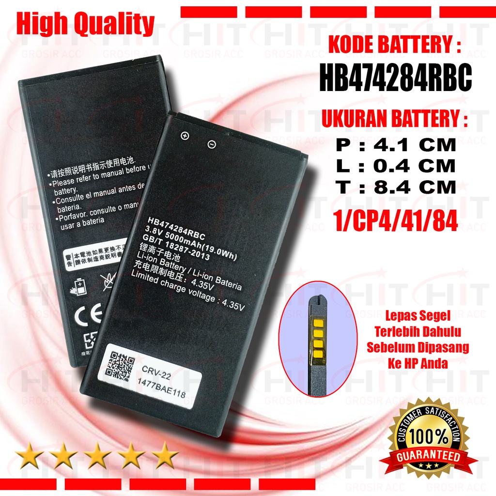 Battery Batre Baterai HB474284RBC For Huawei Honor 3C Lite C8816 C8816D