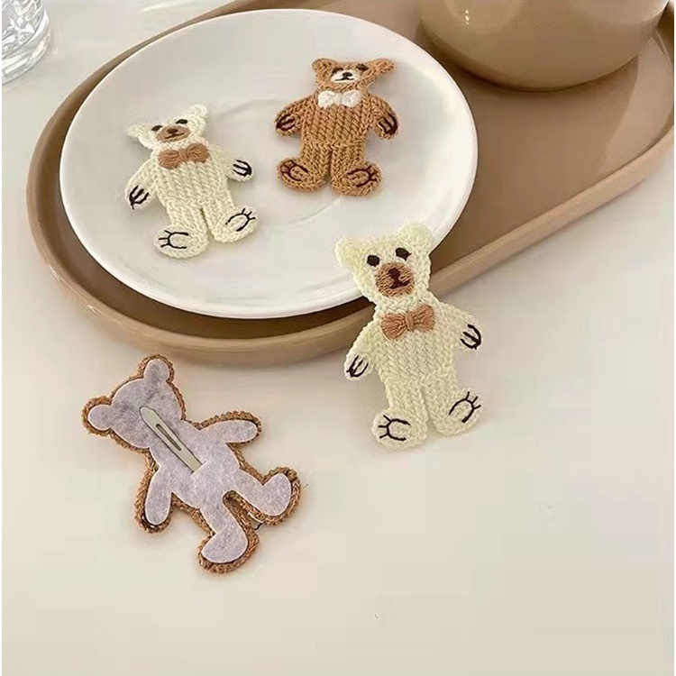 Hairpin Rambut Rajut Cute Beruang Korean Aksesoris Rambut Fashion