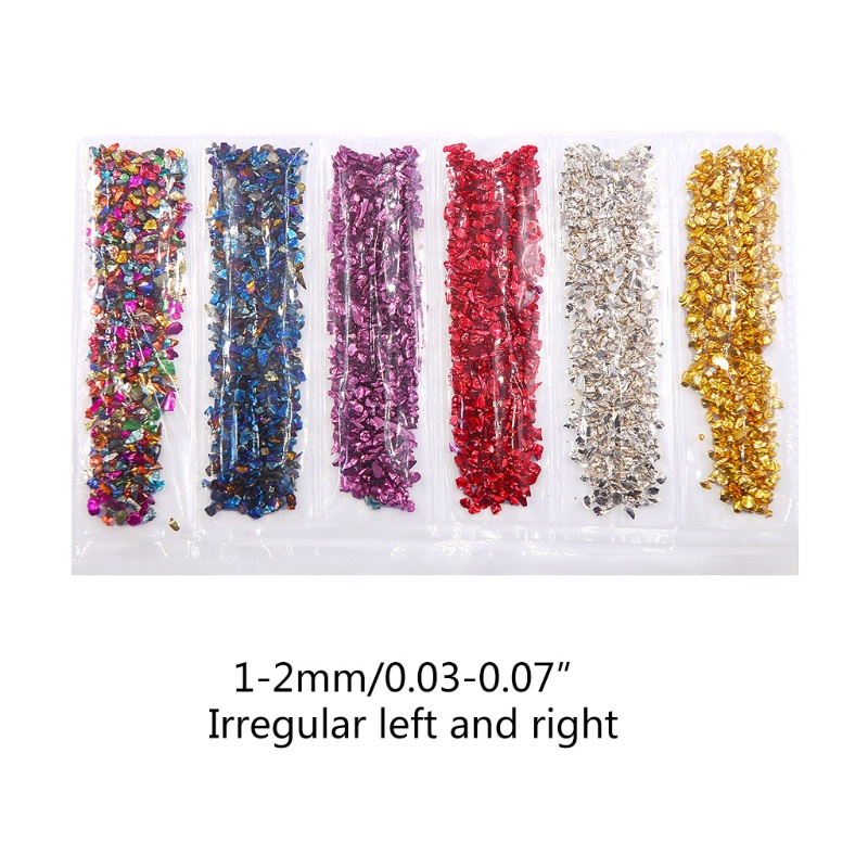 SIY  3D Crushed Glass Stones Charm Small Glitter Rhinestone DIY Nail Art Decoration