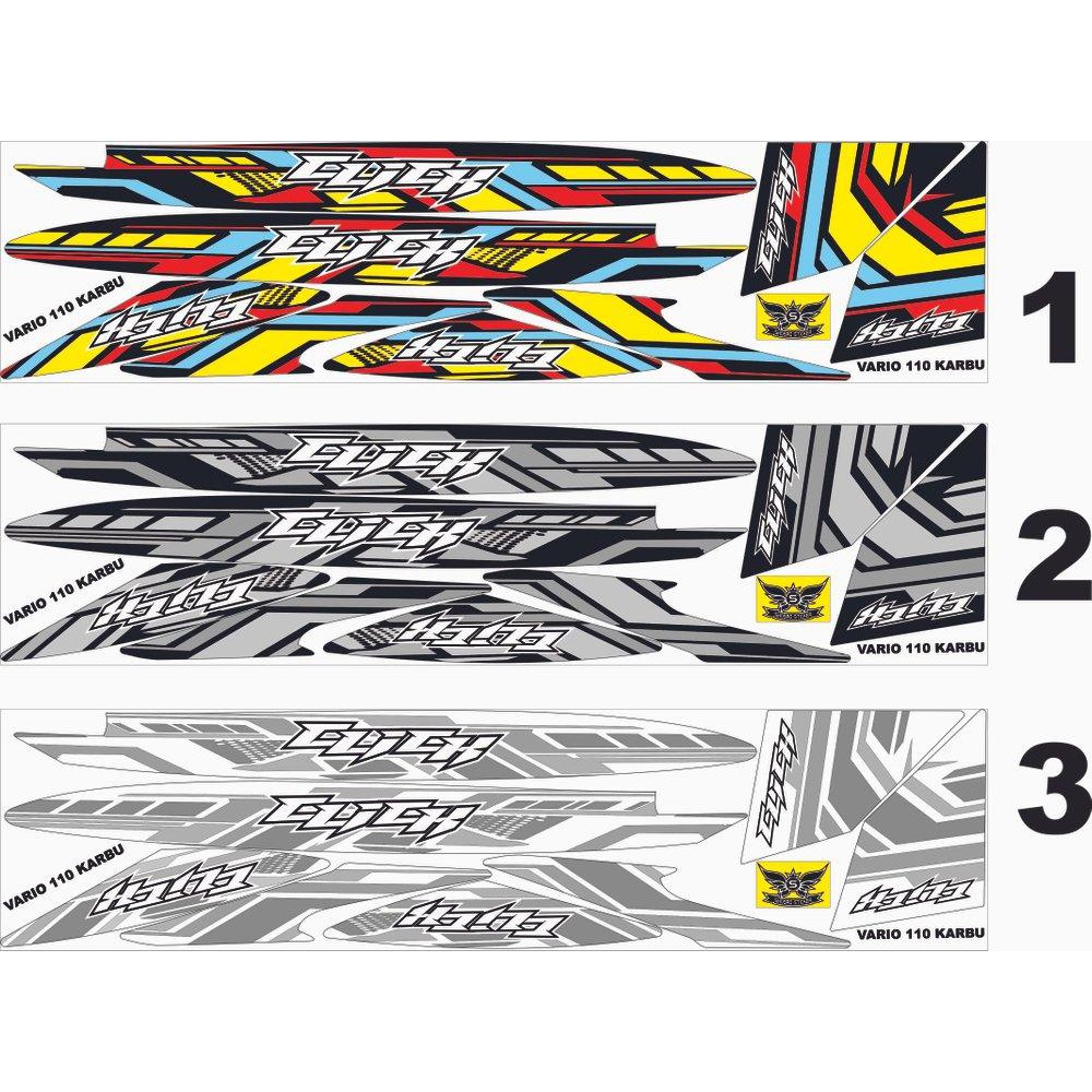 VARIASI STICKER STRIPING VARIASI CLICK VARIO 110 KARBU THAILOOK BABYLOOKS MOTHAI STRIPING MOTOR