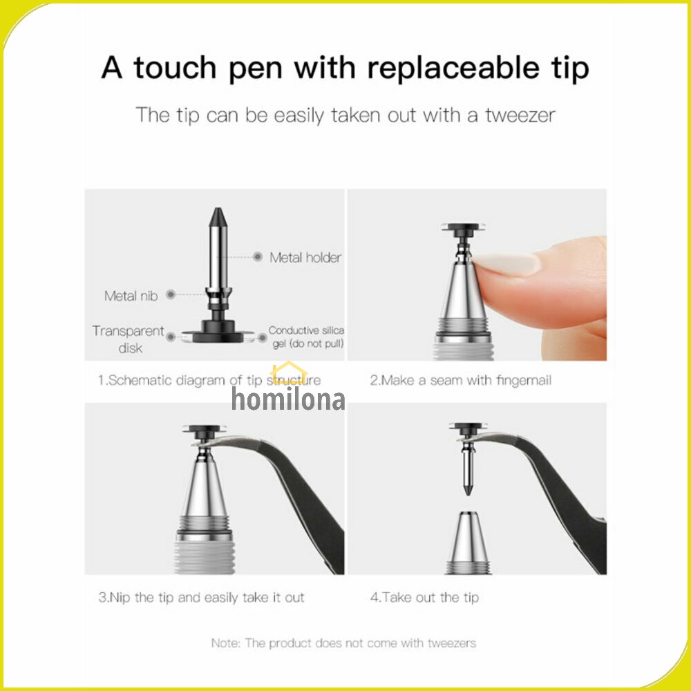 2 in 1 Capacitive Touch Screen Stylus Pen Aluminium - Baseus ACPCL-01 - Black