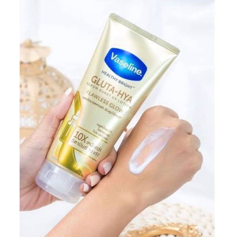 (RM) VASELINE HEALTHY BRIGHT GLUTA HYA SERUM BURST UV LOTION FLAWLESS BRIGHT - DEWY RADIANCE -OVERNIGHT RADIANCE REPAIR -  VASELINE LOTION GOLD/PINK/ BIRU LOTION 200ML