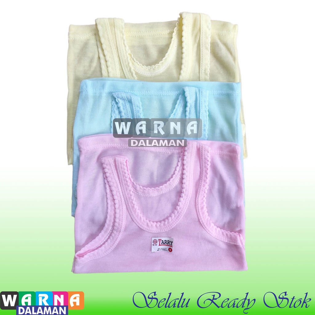 6 Pcs Singlet Bahan Tanpa Bolong Anak Warna Random Usia 0-10 Tahun Kaos Dalam Kutang Seri Tiga Warna | WARNA DALAMAN