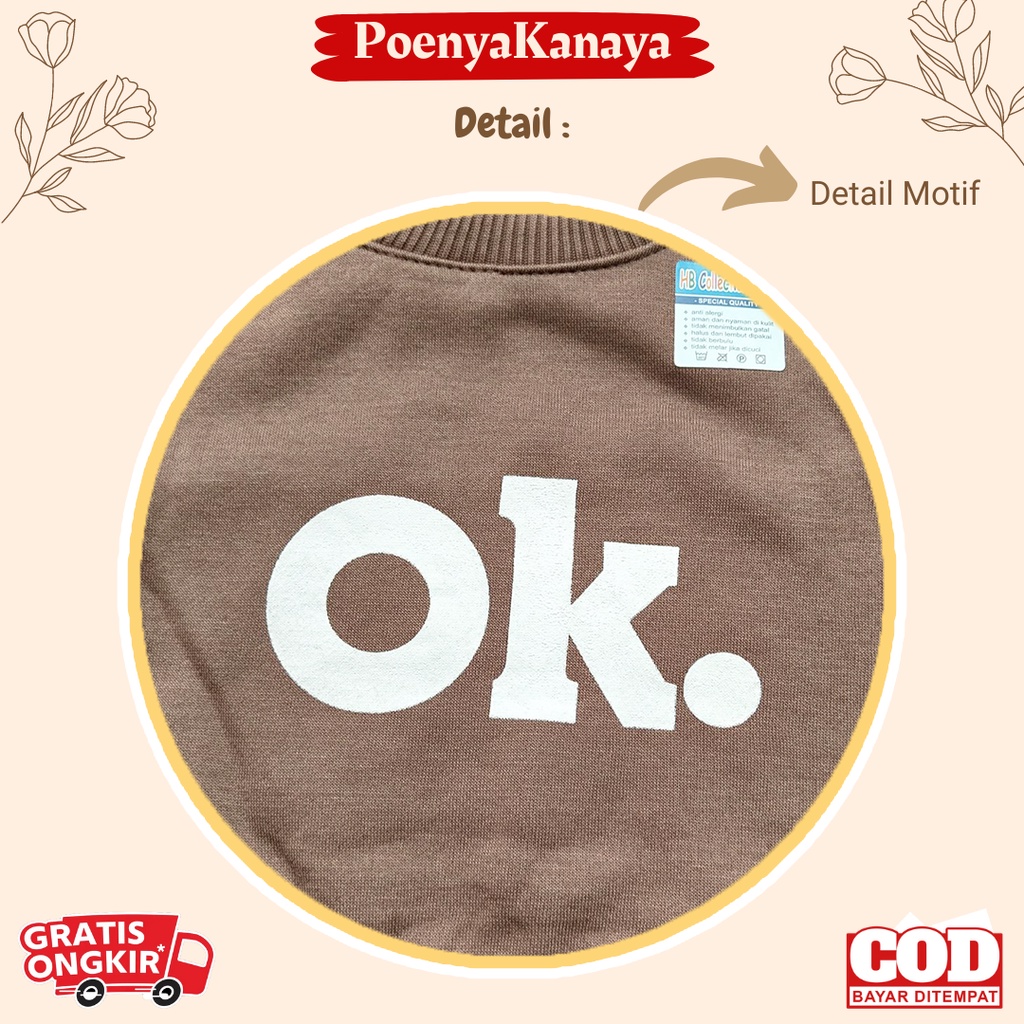 Setelan Sweater Jaket Bayi Anak Panjang OK HBc Size 6-18 Bulan SPY85