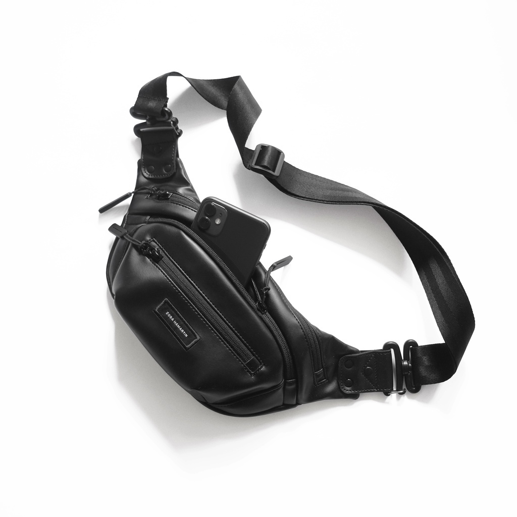 Tas Pria Tas Selempang Fashionable Best Seller New Arrival Cowok O4U8 Zoda Hamartin AXD "Black Sling