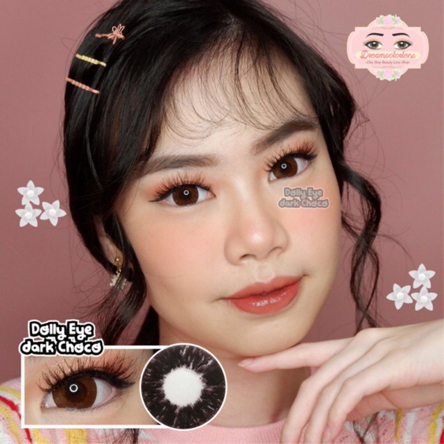 Softlens The Dolly Eye Dark Choco / Brown / Coklat Normal Minus Beda Minus