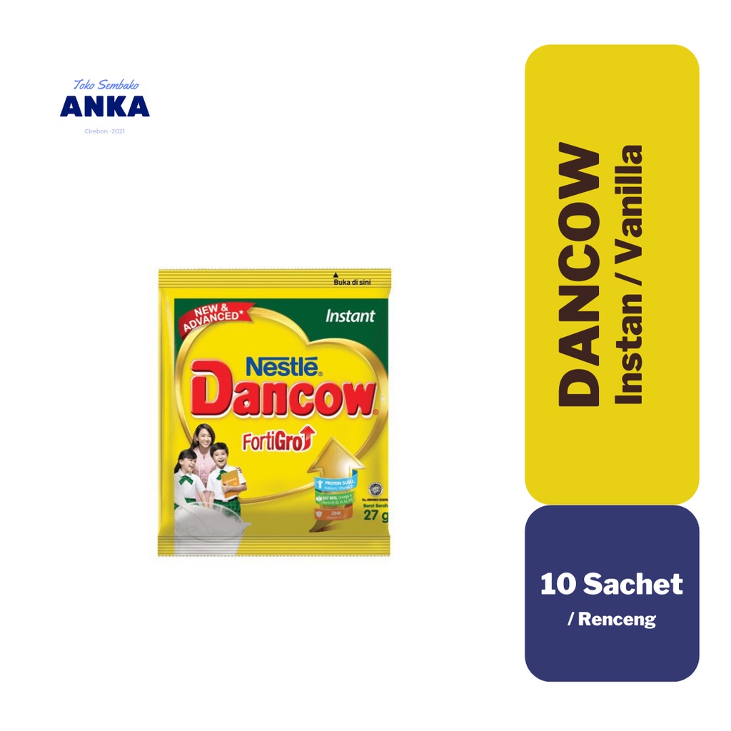 

Susu Bubuk Dancow Instant Vanilla FortiGro Sachet 39gr x 10 sachet (HARGA UNTUK 1 RENTENG)