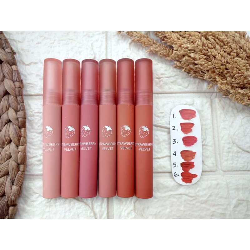✨✨LIP MATTE VELVET STRAWBERRY KISS BEAUTY/LIPCREAM/LIPSTIK/LIPMATTE MURAH