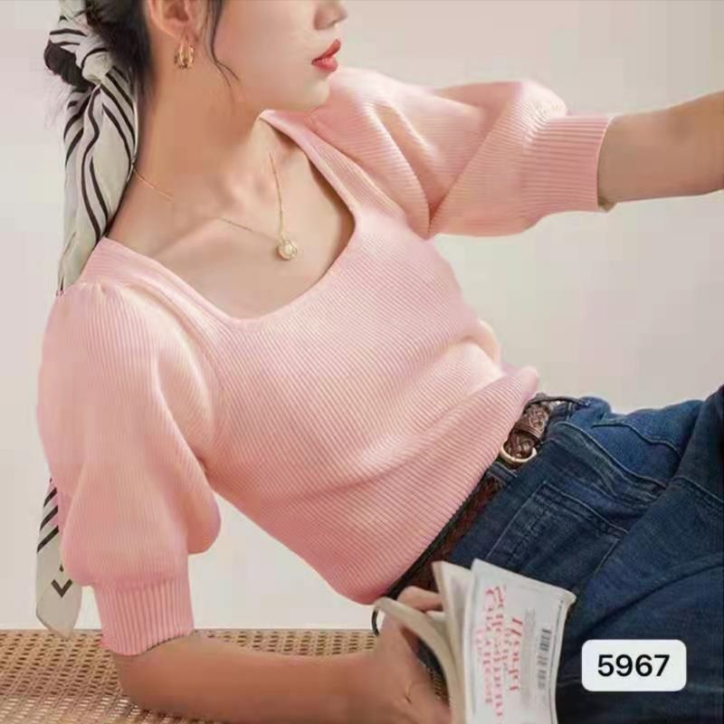 MDLV ~ 5967 HELENA KNIT TOP / TOP RAJUT KOREA TERBARU / BLOUSE RAJUT KEKINIAN / FASHION IMPORT