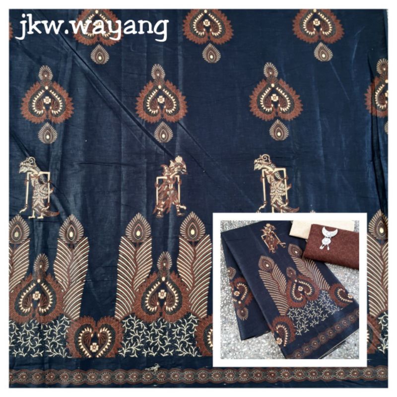Kain Batik Printing Modern Motif Jokowi Wayang Kain Meteran Bahan Baju Batik Pekalongan Seragam Brid