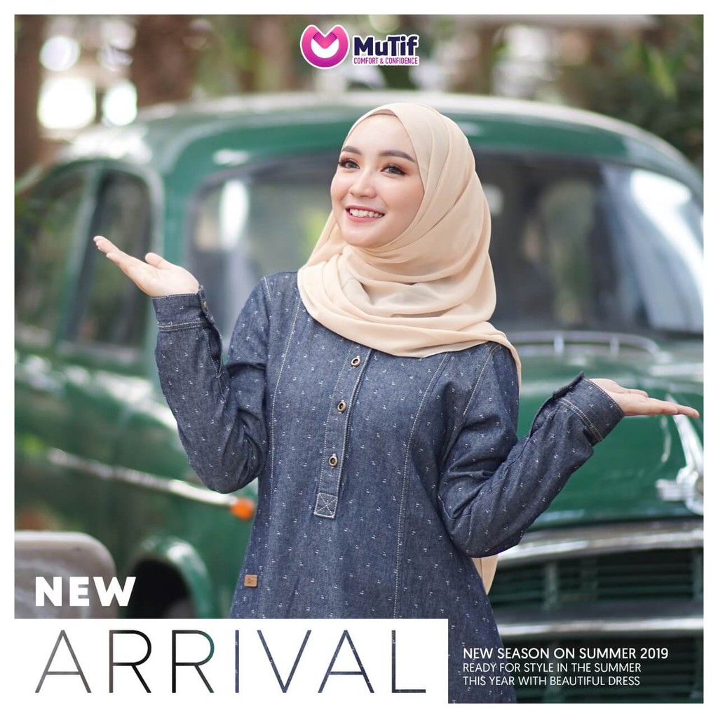 Gamis Dewasa Mutif MTIF - Calya A Jeans Motif