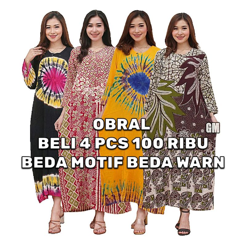 Longdres daster batik lengan panjang busui kekinian