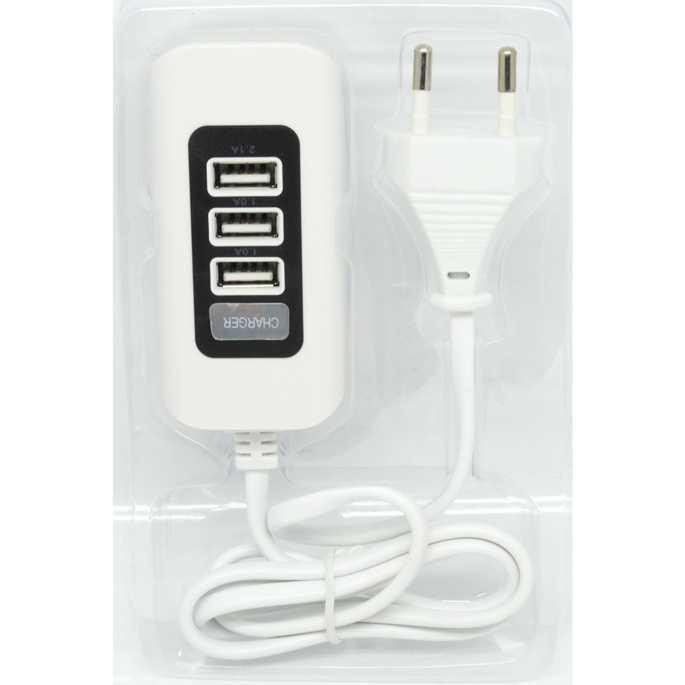 Powstro USB Charger Hub 3 Port 5V 2.1A EU plug - C1 ( Mughnii )